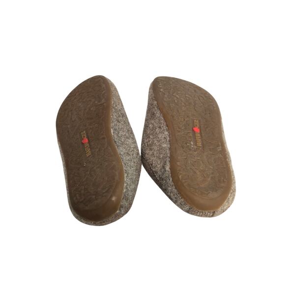 Halflinger Cozy Classic Boiled Wool Slippers Timeless Neutral Lounge Clogs | 7 - Picture 6 of 10